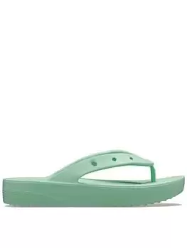 image of Crocs Crocs Classic Platform Flip Flop - Jadest, Green, Size 7, Women