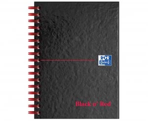 Image of Oxford Black N' Red A6 Wirebound Notebook, 140 Pages, Ruled, Hardback