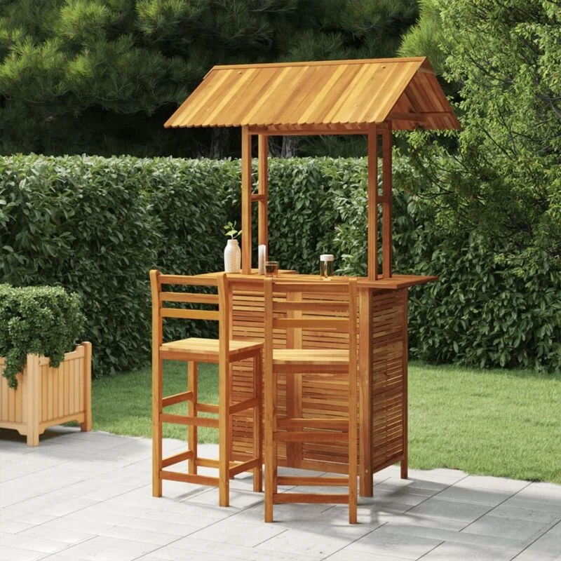 Image of VIDAXL 3 Piece Garden Bar Set Solid Wood Acacia Vidaxl 8720287143086
