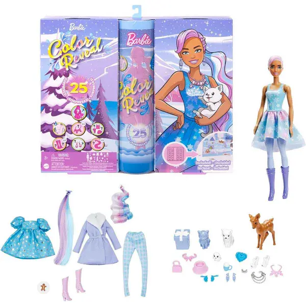 image of Barbie Colour Reveal Advent Calendar HJD60 - Multi One Size