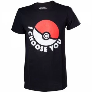 Image of Pokemon I Choose You Mens Small Black T-Shirt