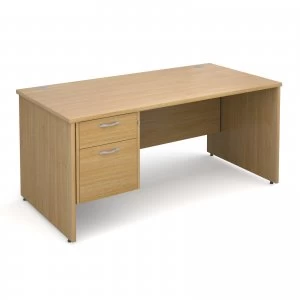 Image of Maestro 25 PL Straight Desk With 2 Drawer Pedestal 1600mm - OAK Panel