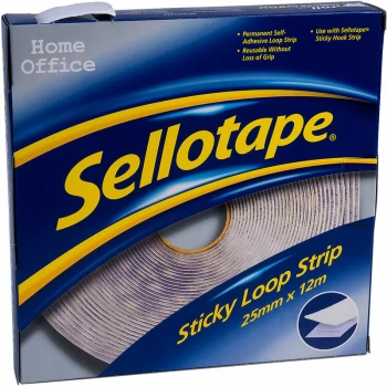 Image of Sellotape - 1445182 Sticky Loop Strip 25mm x 12m