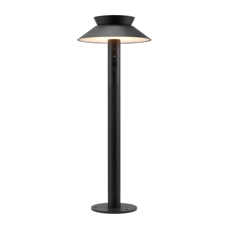 Image of Nordlux Justina Outdoor Garden Post Black Metal Solar SolarLed Sensor -, IP44 Black Unisex