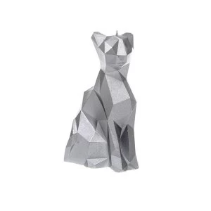 Image of Silver Low Poly Cat Candle