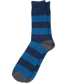 Image of Barbour Houghton Stripe Socks - Blue/Ecru BL31
