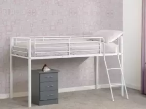 Image of Seconique Kora 3ft Single White Metal Mid Sleeper Bed Frame