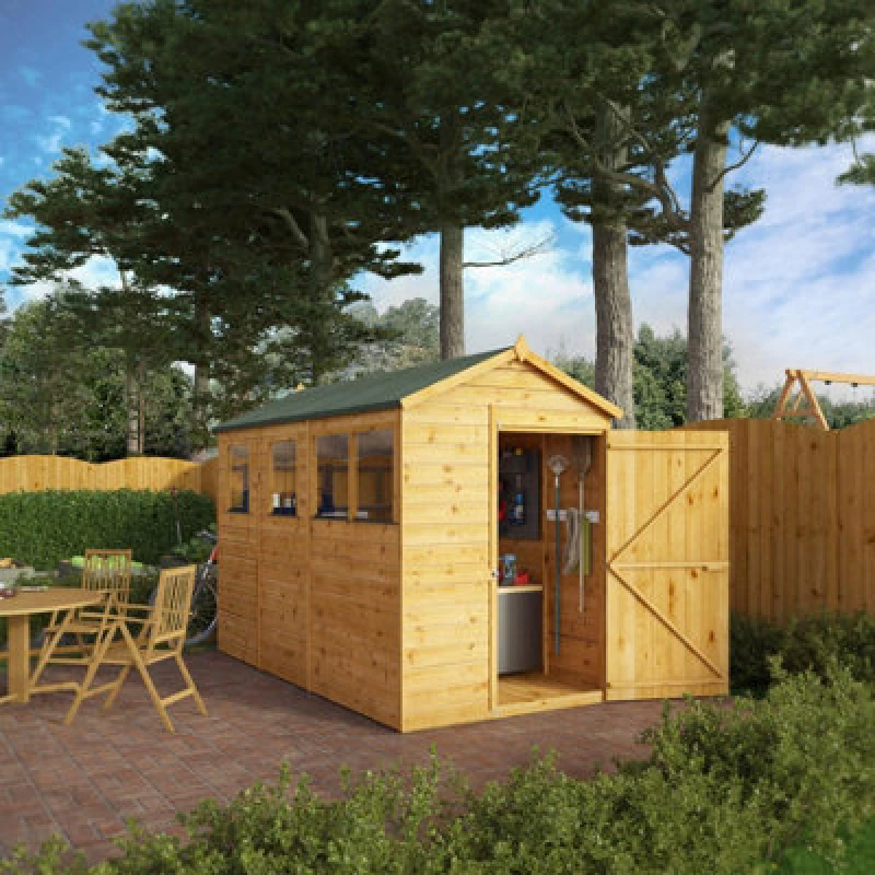 Image of Mercia 10 x 5 Modular Shiplap Apex Shed, Brown SI-001-003-0176