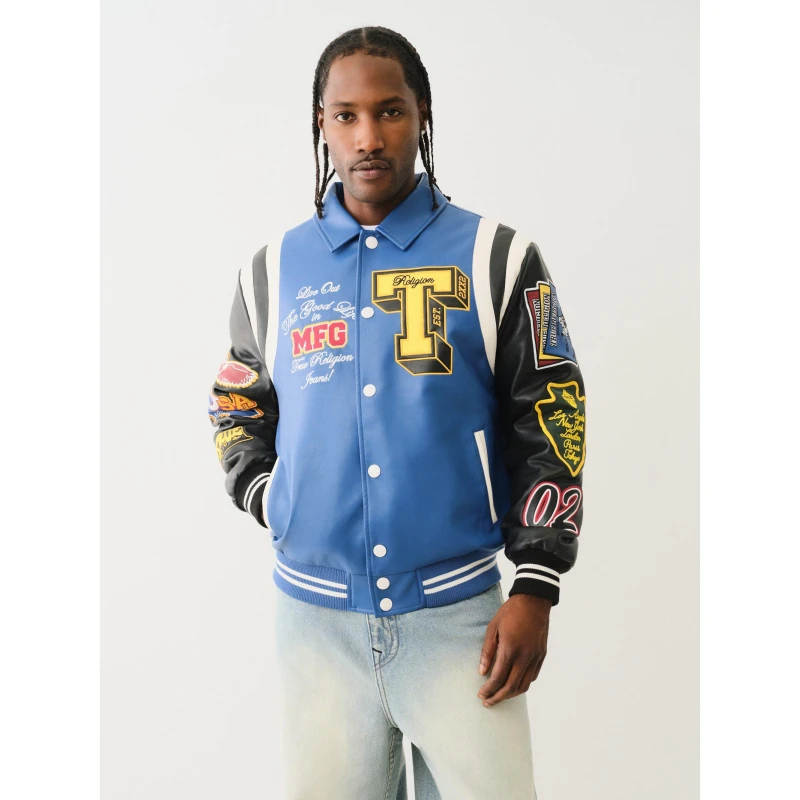 Image of True Religion True Pu Jacket Blue / Black male S