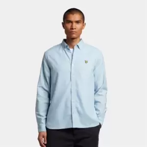 Image of Mens Cotton Linen Shirt - Light Blue - XS