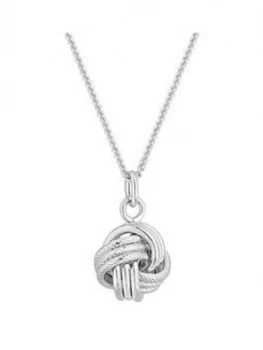 image of Simply Silver Polished Knot Pendant Necklace