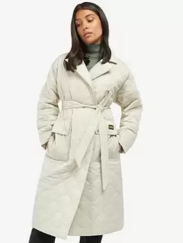 image of Barbour International Harewood Quilted Trench - Beige, Beige, Size 12, Women