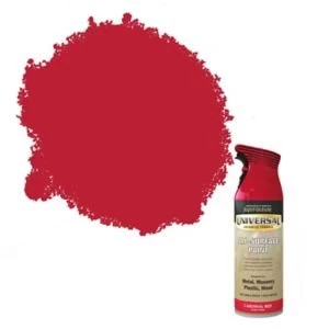 image of Rust-Oleum Universal Cardinal red Gloss Multi-surface Spray Paint 400ml