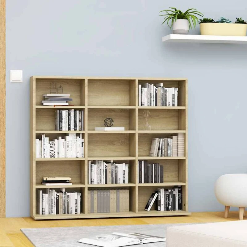 Image of VIDAXL Vidaxl - cd Cabinet Sonoma Oak 100x23x89.5cm Engineered Wood 801790
