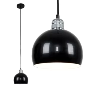 Image of Casco Chrome Pendant with Black Arco Shade