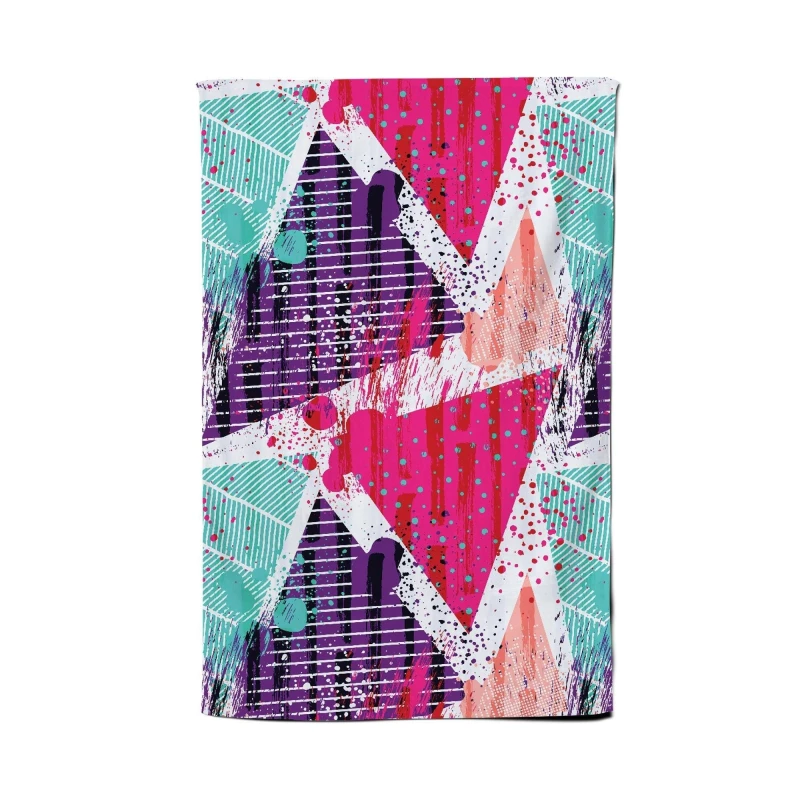 Image of Warren Reed - Designer Shabby Geometric Pattern Tea Towel in Pink Pink Unisex