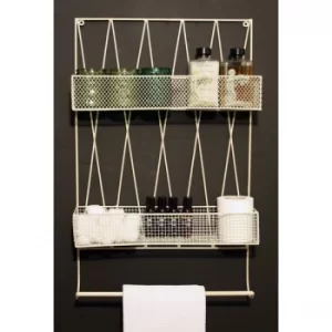 Image of Diamond Wall Shelf With Rail Cream