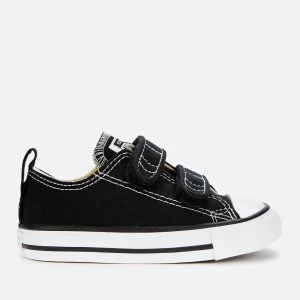 Image of Converse Toddlers Chuck Taylor All Star Ox Velcro Trainers - Black - UK 10 Kids