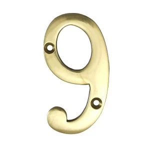 Image of Select Hardware Brass House Number 9