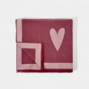 Image of Pink Printed Blanket Scarf Large Heart KLS438