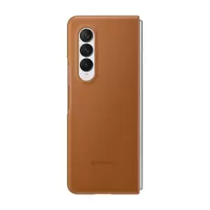 image of Samsung Galaxy Z Fold 3 Leather Cover Brown