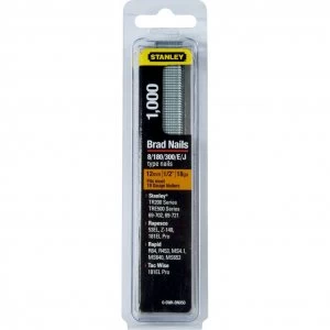 Image of Stanley 18 Gauge Brad Nails 12mm Pack of 1000