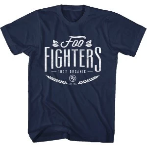 Image of Foo Fighters - 100% Organic Unisex Large T-Shirt - Blue