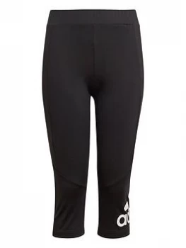 image of adidas Junior Girls Bl 34 Tight - Black/White, Size 13-14 Years