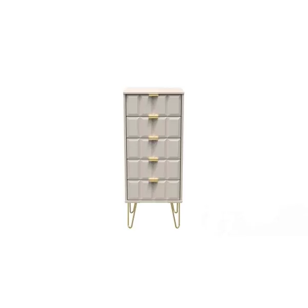 image of Ready Assembled Cuba 5 Drawer Locker - Kashmir Matt