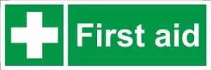 image of First Aid Sign - Self Adhesive Vinyl - 100mm x 300mm SS017SA CASTLE PROMOTIONS