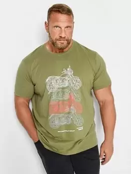 Image of BadRhino Badrhino Motorcycle T-Shirt Green, Size 2XL, Men