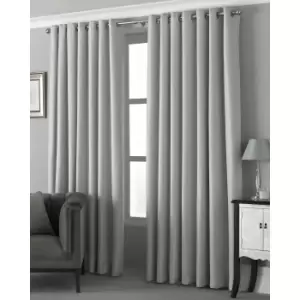 Image of Riva Home Pendleton Ringtop Eyelet Curtains (168 x 229cm) (Silver)