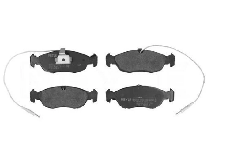 Image of MEYLE 025 214 3017/W Brake pad set Front Axle, incl. wear warning contact, Original Quality, with anti-squeak plate Brake Pad Set,disc brake (402)