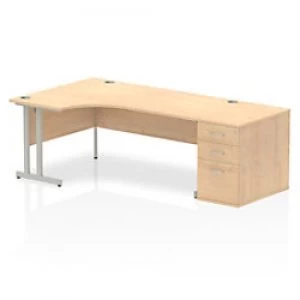 Image of Impulse 1800 Left Hand Cantilever Workstation 800 Pedestal Bundle Maple