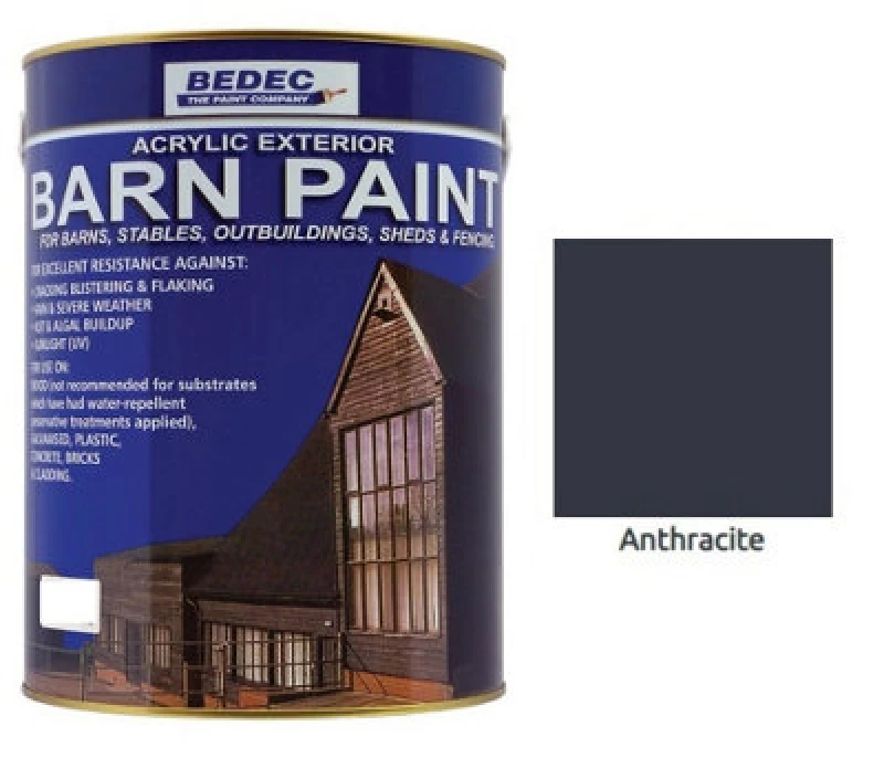 Image of Bedec Barn Paint - Semi-Gloss - Anthracite Grey (Ral 7016) - 5L