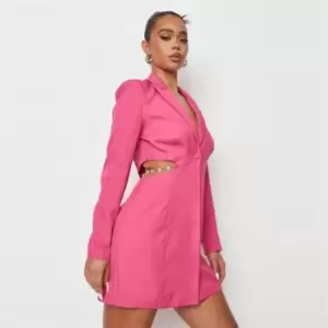 Missguided Side Chain Detail Blazer Dress - Pink