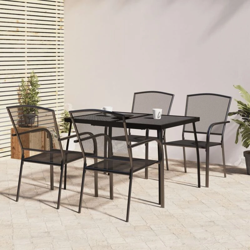 Image of VIDAXL 5 Piece Garden Dining Set Anthracite Steel Vidaxl 8720845889999