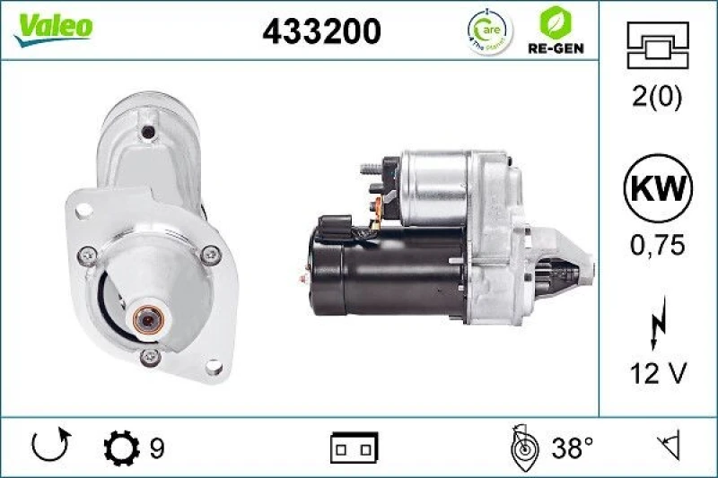 Image of Starter motor VALEO 433200