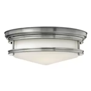 Image of 3 Bulb Flush Light Light Low Ceiling Antique Nickel LED E27 40W Bulb