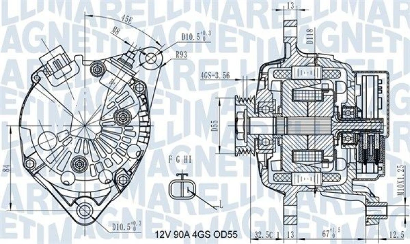 Image of MAGNETI MARELLI Alternator MAGNETI MARELLI 063731725010