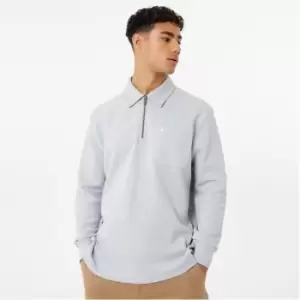 Image of Jack Wills Quarter Zip Collar Sweater - Grey