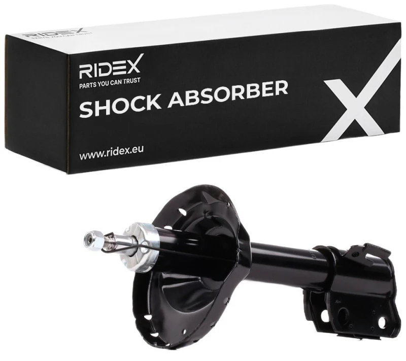Image of RIDEX 854S1145 Shock absorber Front Axle Left, Gas Pressure, Twin-Tube, Suspension Strut, Bottom Clamp Shock Absorber (854)