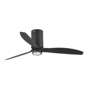 Mini-Tube LED Matt Black Ceiling Fan with DC Motor, 3000K