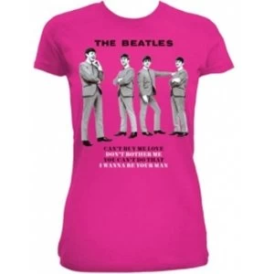 Image of The Beatles You Cant Do That Fuchsia Ladies TS: Small
