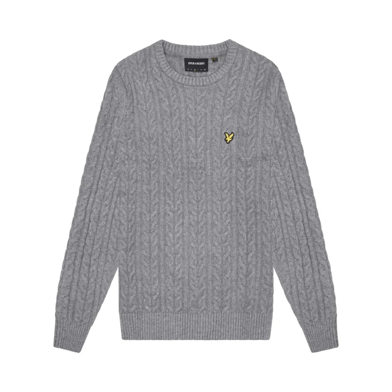 Image of Lyle & Scott Round neck sweater Lyle & Scott Gris Male 2XL