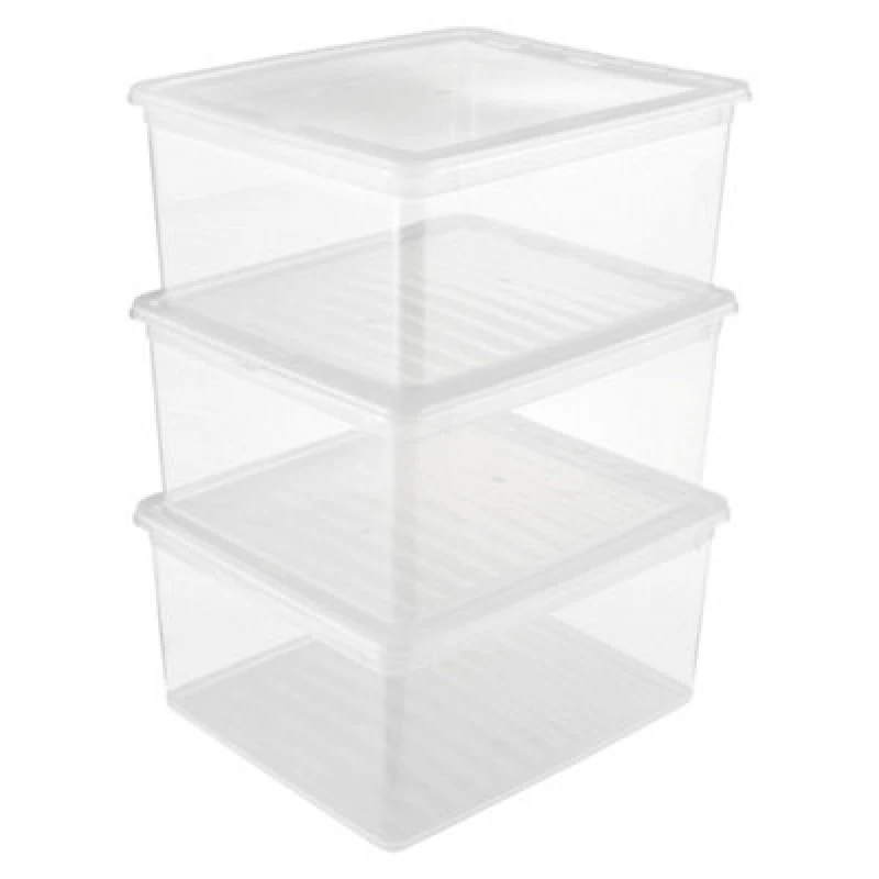 Image of Keeeper Set Of 3 Storage Boxes With Lid And Air Control System 18 Litre