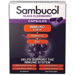 Image of Sambucol Black Elderberry Immuno Forte Capsules x 30