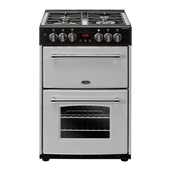 image of Belling Farmhouse60DF 60cm Freestanding Dual Fuel Cooker - Silver - A/A Rated