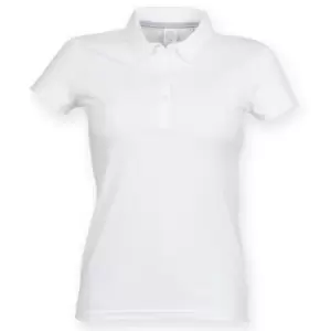 image of Skinnifit Womens/Ladies Short Sleeve Polo Shirt (XL) (White)