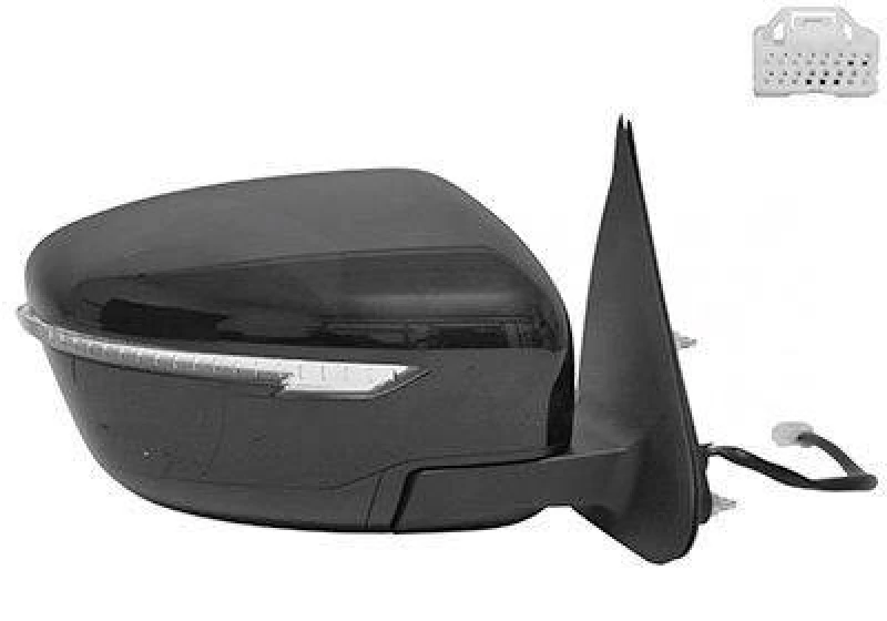 Image of VAN WEZEL 3383806 Wing mirror * HAGUS * Right, black, Unheated, primed Outside Mirror (50)